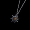 Stainless steel ketting met zon hanger tijgeroog