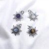 Stainless steel ketting met zon hanger tijgeroog