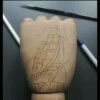 Tattoo hand zeilschip