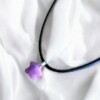 Waxkoord ketting met amethist sterretje