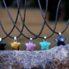 Waxkoord ketting met amethist sterretje