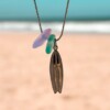 Zeeglas Shortboard Ketting Zilver - Laguna Treasures
