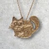 Zilveren kat hanger