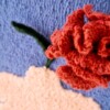 tufted wanddecoratie - Roze Anjer in een vaas