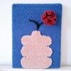 tufted wanddecoratie - Roze Anjer in een vaas
