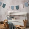 Vlaggenlijn Sandy Ocean | Blauw / Turquoise / Beige / Neutraal / Aarde tinten slinger met wimpel vlaggetjes gemaakt van stof