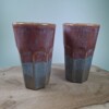 2 keramiek hoge koffiebekers Red Dream