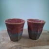 2 keramiek kleine koffiebekers Red Dream