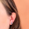 925 zilveren Flora studs in blauw