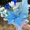 Blauw gehaakt boeket