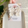 Cay- Dubbele bloemen bruids oorbellen met parels