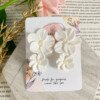 Cay- Dubbele bloemen bruids oorbellen met parels