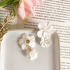 Cay- Dubbele bloemen bruids oorbellen met parels