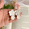 Cay- Dubbele bloemen bruids oorbellen met parels