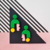 Colorful Memphis style earrings in polymer clay. 80s fun maximalist arch geometric playful lightweight dangle colorblock earring