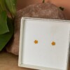 De 925 zilveren Flora studs in oranje