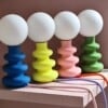 Freddie handmade Jesmonite table lamp, available in 5 color combinations