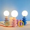Freddie handmade Jesmonite table lamp, available in 5 color combinations