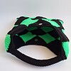 Gehaakte checker handtas 'Black & neon green'