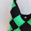 Gehaakte checker handtas 'Black & neon green'