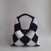 Gehaakte checker handtas 'Black & white'
