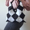 Gehaakte checker handtas 'Black & white'