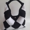 Gehaakte checker handtas 'Black & white'