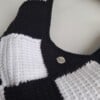 Gehaakte checker handtas 'Black & white'