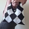 Gehaakte checker handtas 'Black & white'