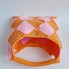 Gehaakte checker handtas 'Light pink & orange'