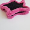 Gehaakte tas 'Black & pink furry star'