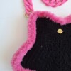 Gehaakte tas 'Black & pink furry star'