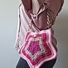 Gehaakte tas 'Pink star'