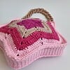 Gehaakte tas 'Pink star'