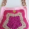 Gehaakte tas 'Pink star'
