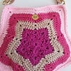 Gehaakte tas 'Pink star'