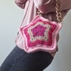 Gehaakte tas 'Pink star'