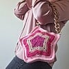 Gehaakte tas 'Pink star'
