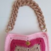 Gehaakte tas 'Pink star'