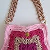 Gehaakte tas 'Pink star'