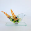Geluksvogel van gerecycled glas maat L