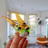 Geluksvogel van gerecycled glas maat L