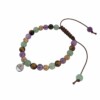 Handgeknoopte armband met amethist, tijgeroog, aventurijn en rhinestone