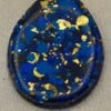 Handgemaakte epoxy oorbellen - koningsblauwe glittermix