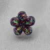 Handgemaakte epoxy oorstekers 'bloem facet' - glittermix