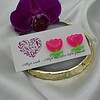 Handgemaakte epoxy oorstekers 'tulp' - neon roze