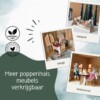 Poppenhuis Stapelbed - Poppenhuismeubel stapelbed met 2 matrassen, slaapzakken en kussens