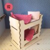 Poppenhuis Stapelbed - Poppenhuismeubel stapelbed met 2 matrassen, slaapzakken en kussens