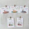 Set van babykaartjes met konijntjes - A6 formaat, inclusief envelop