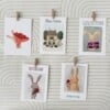 Set van diverse kaartjes met konijntjes - A6 formaat, inclusief envelop